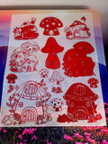 DESTASH - Foil Sheet - Red Mushrooms