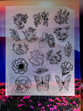 DESTASH - Foil Sheet - Floral Skulls