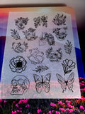 DESTASH - Foil Sheet - Floral Skulls