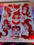 DESTASH - Foil Sheet - Spooky (Red)