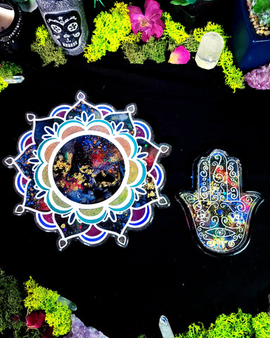 Decoration Set - Hamsa Hand Dish & Mandala Shaker Plate