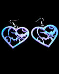 Earrings - Holographic Bat Heart (Lilac)