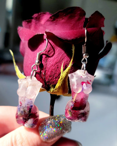 Earrings - Rose & Lavender Goddess