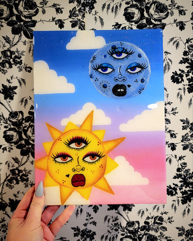 Painting - Moon & Sun