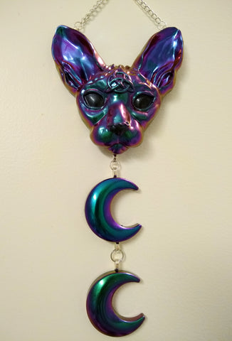 Wall Hanging - Color Shift Cat (Made To Order)