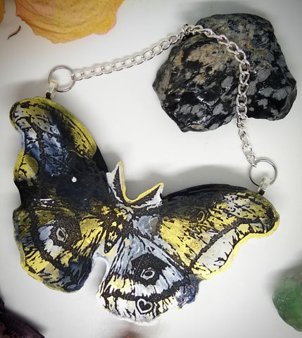 Wall Hanging - Black White & Gold Butterfly