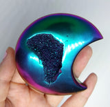 Decoration - Color Shifting Faux Geode Crescent Moon