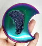 Decoration - Color Shifting Faux Geode Crescent Moon