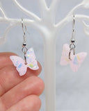 Earrings - Iridescent Pink Butterflies