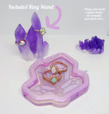 Dish - Crystal Ring Dish & Stand (Iridescent Purple)