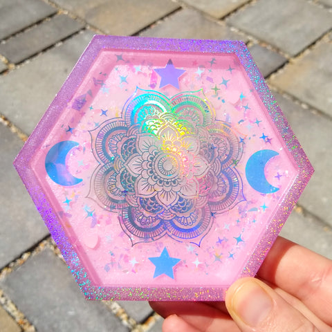 Dish - Holographic Mandala (Pink)