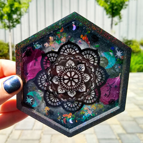Dish - Holographic Mandala (Black)