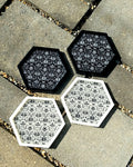 Coaster Set - Black and White Hexagons